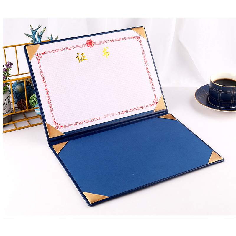 Leather Work Folder - White Silver Red Blue Dark Green