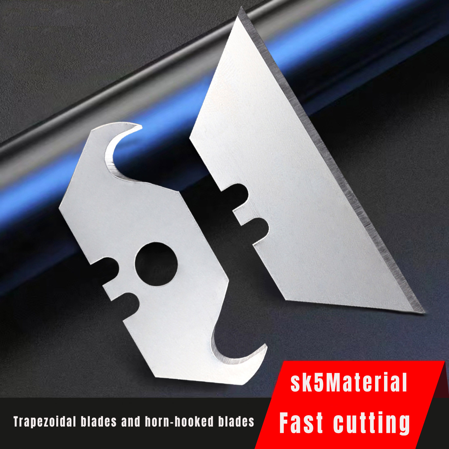 Leather Workshop - Trapezoidal hook-shaped combination cutting blade, DIY/