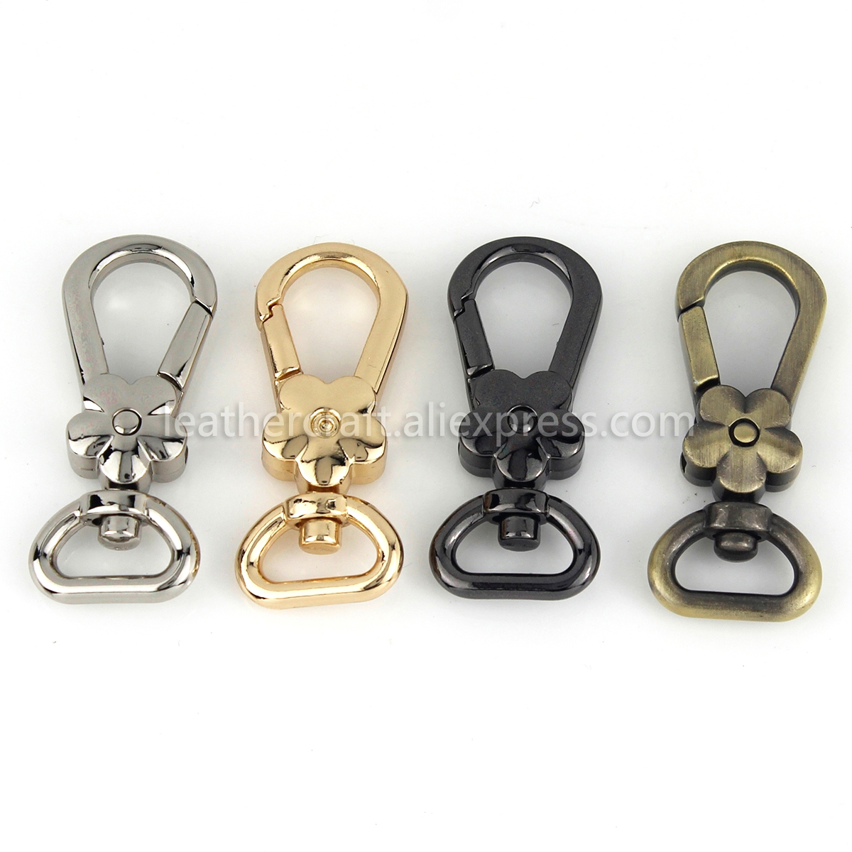 Leatherwork Flowers - 1x Metal Flower Shape Swivel Eye