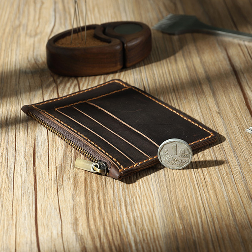 Zipper card bag coin purse  Le - đánh giá và giá Leathercraft Japan