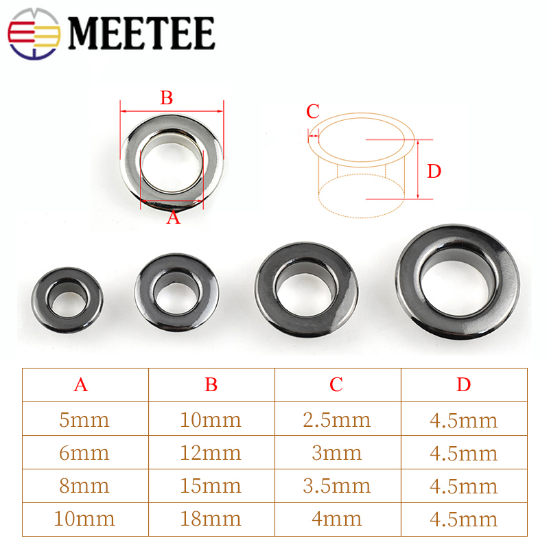 100Sets Meetee 4-10mm 3Colors  - đánh giá và giá Leatherwork Eyelets