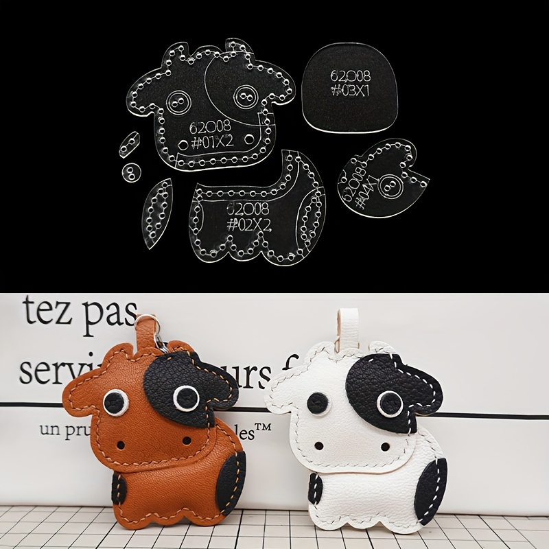 7pcs/set Cute Cartoon Cow Acry - đánh giá và giá Leather Workshop
