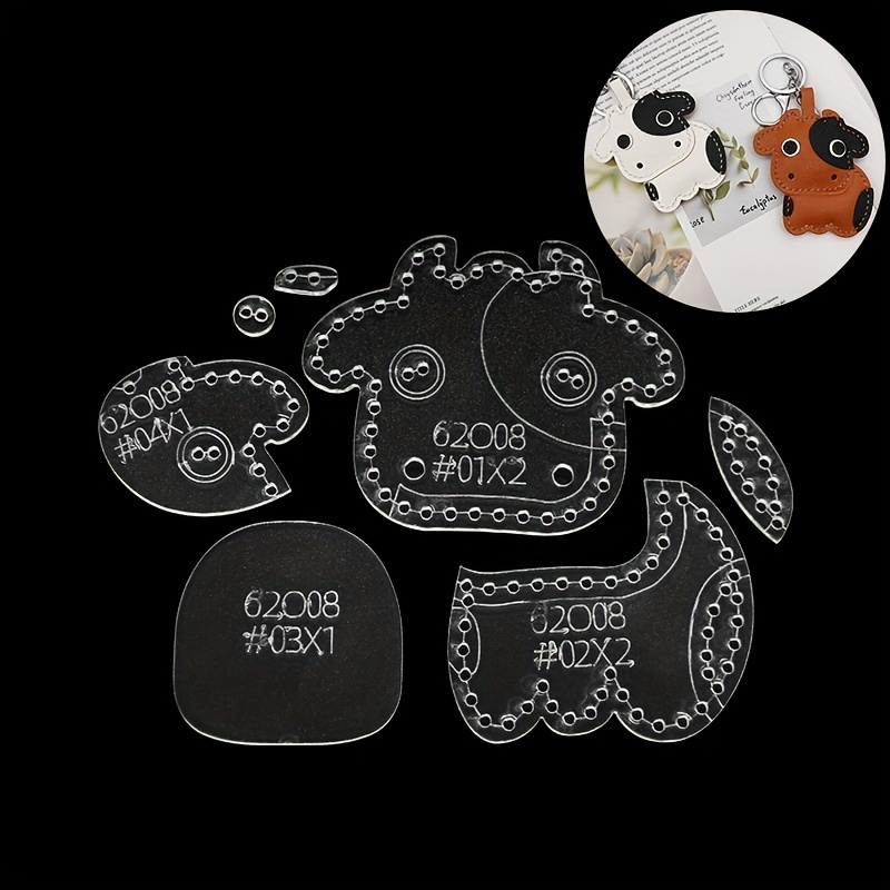 7pcs/set Cute Cartoon Cow Acry - đánh giá và giá Leather Workshop