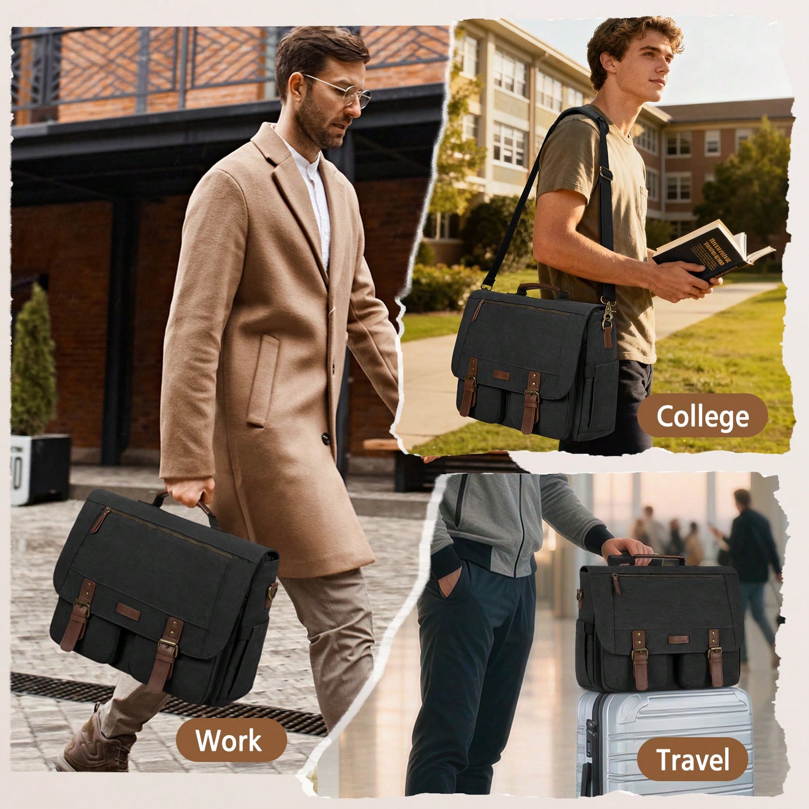 Vintage Men's Messenger Bag, 1 - đánh giá và giá Leatherworking Classic