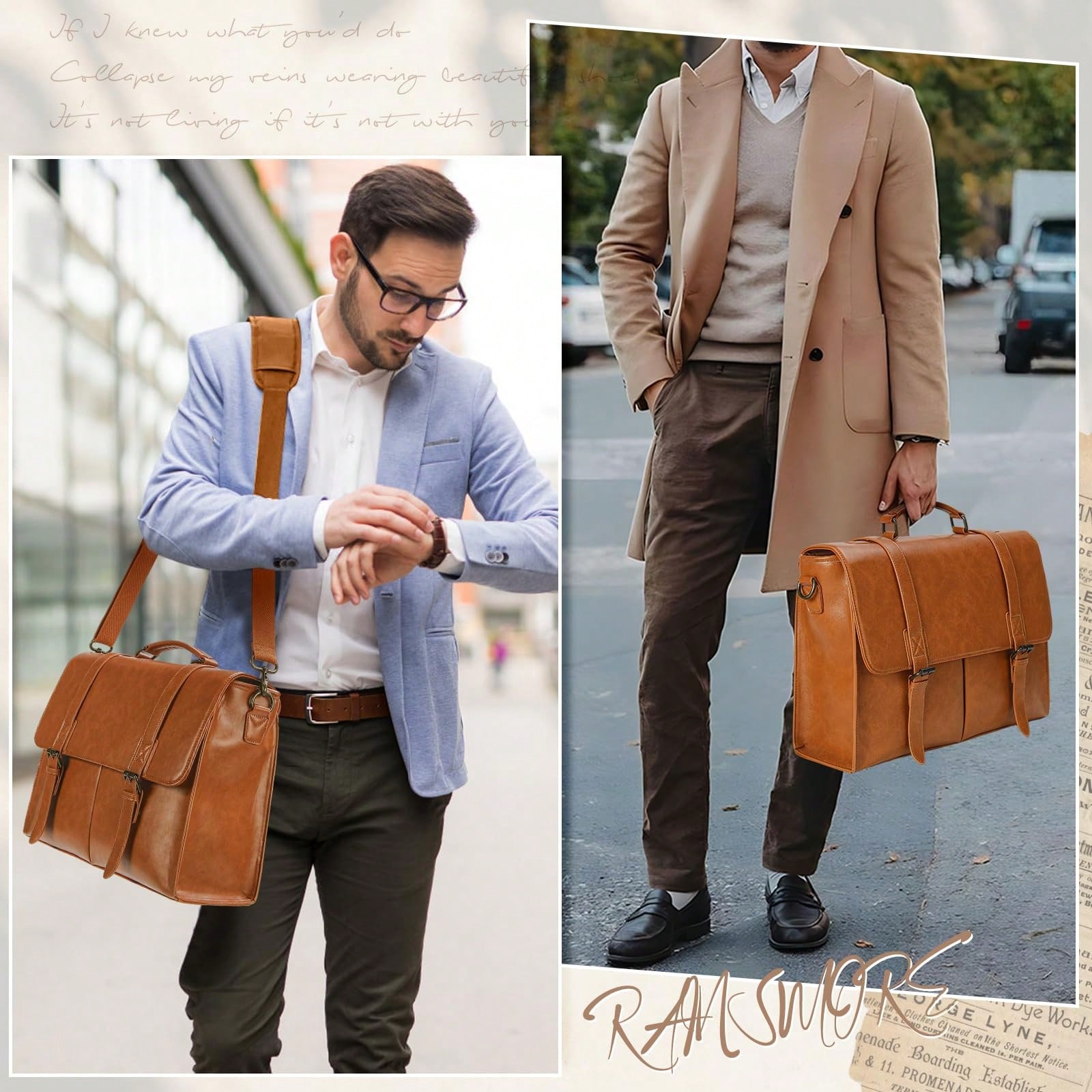 Messenger Bag For Men 15.6 Inc - đánh giá và giá Leatherworking Classic