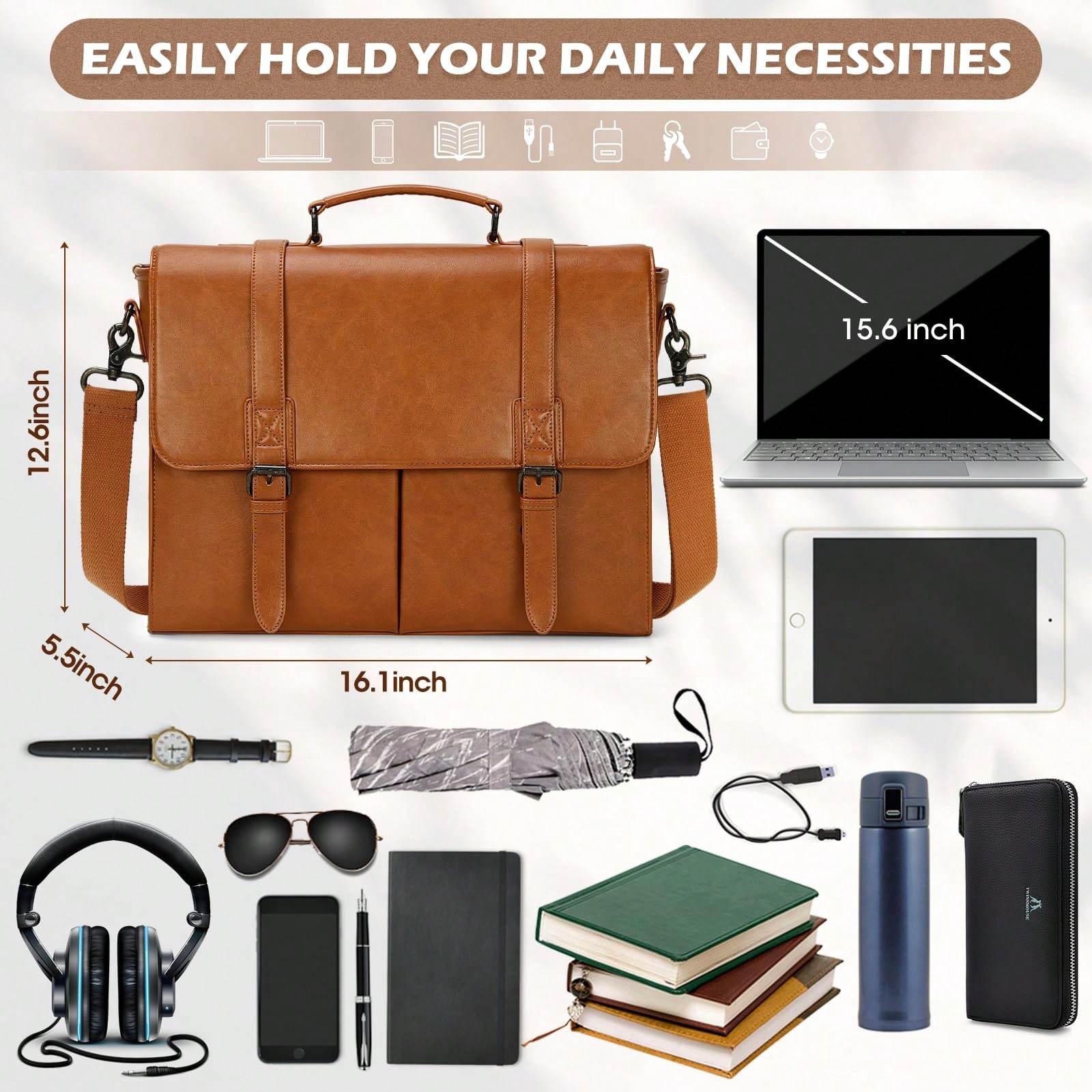 Messenger Bag For Men 15.6 Inc - đánh giá và giá Leatherworking Classic