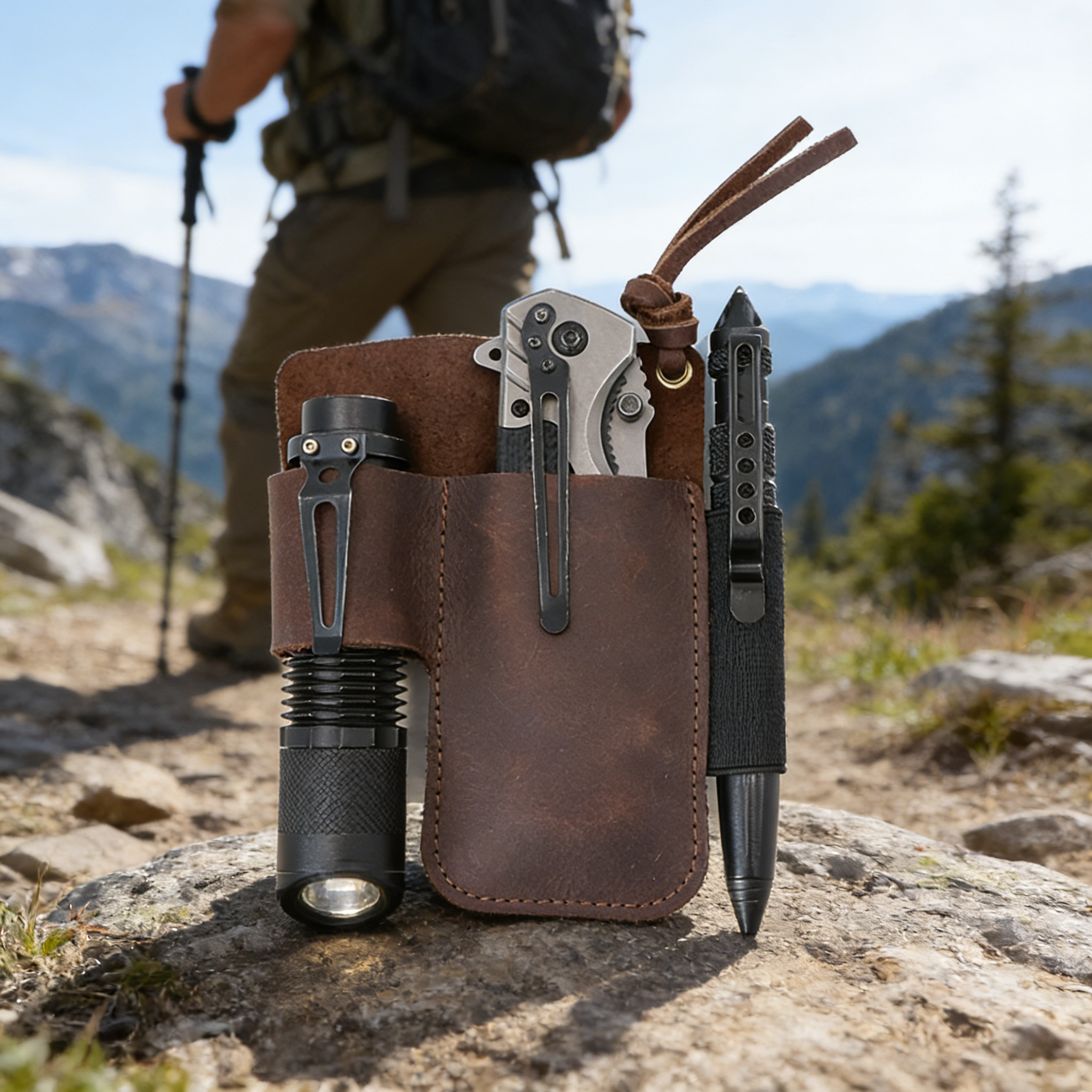 EDC Leather Flashlight Tool Ho - đánh giá và giá Leather Workshop