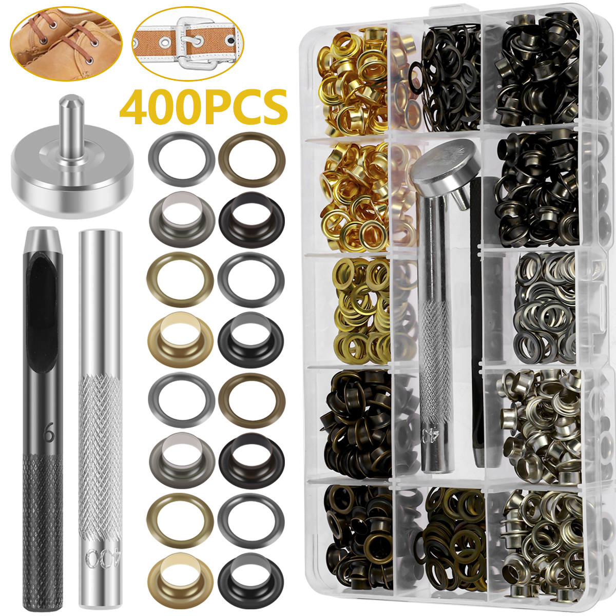 400Pcs Grommet Kit 3/16inch Ey - đánh giá và giá Leatherwork Eyelets