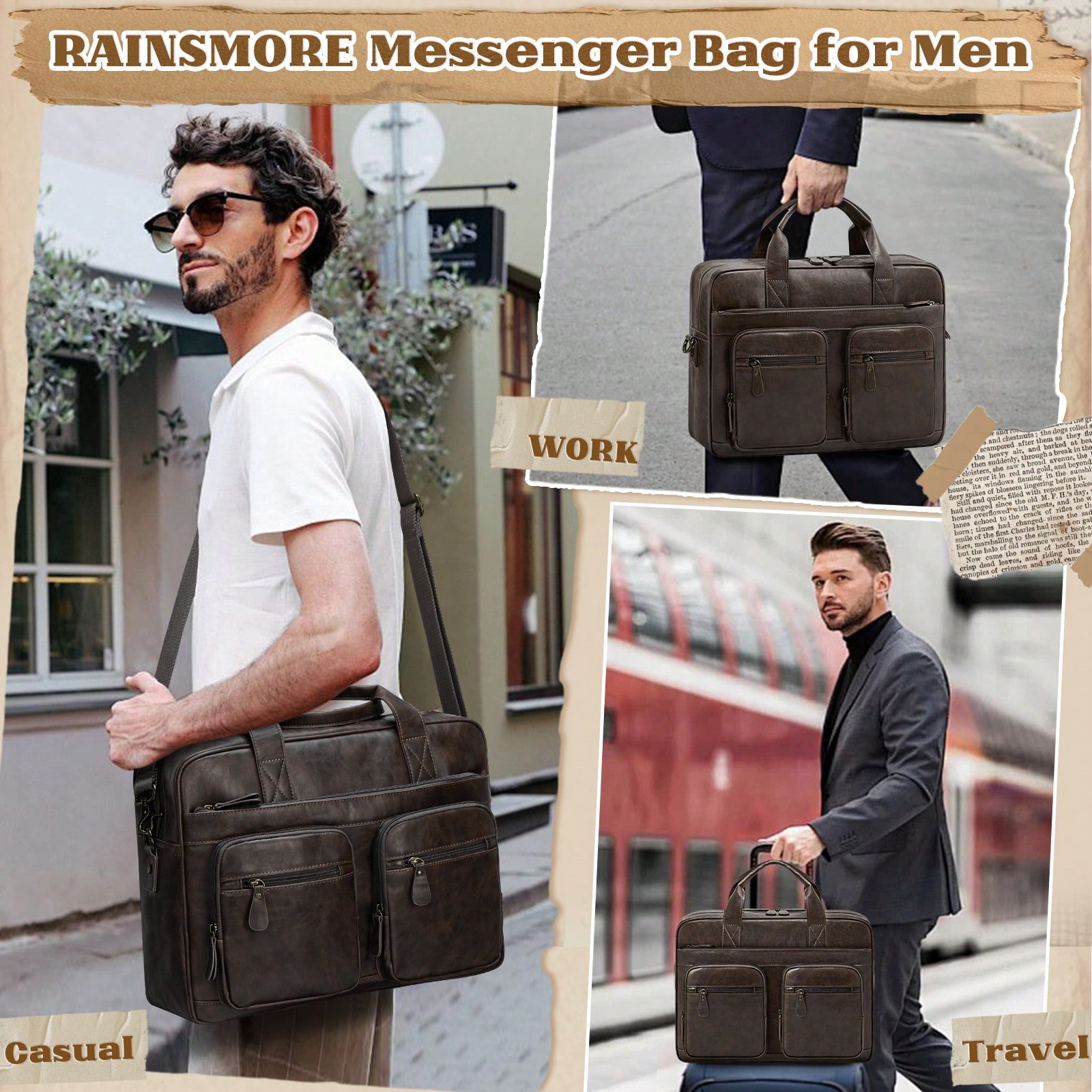 Vintage Messenger Bag For Men  - đánh giá và giá Leatherworking Classic