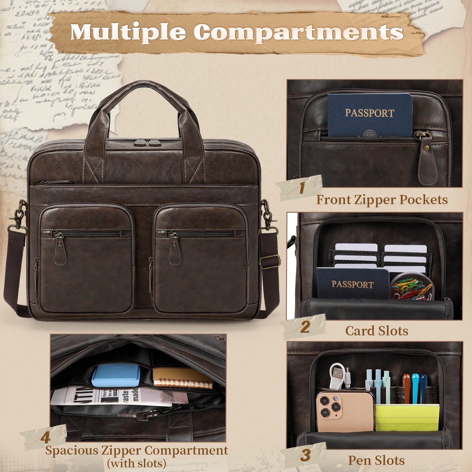 Vintage Messenger Bag For Men  - đánh giá và giá Leatherworking Classic