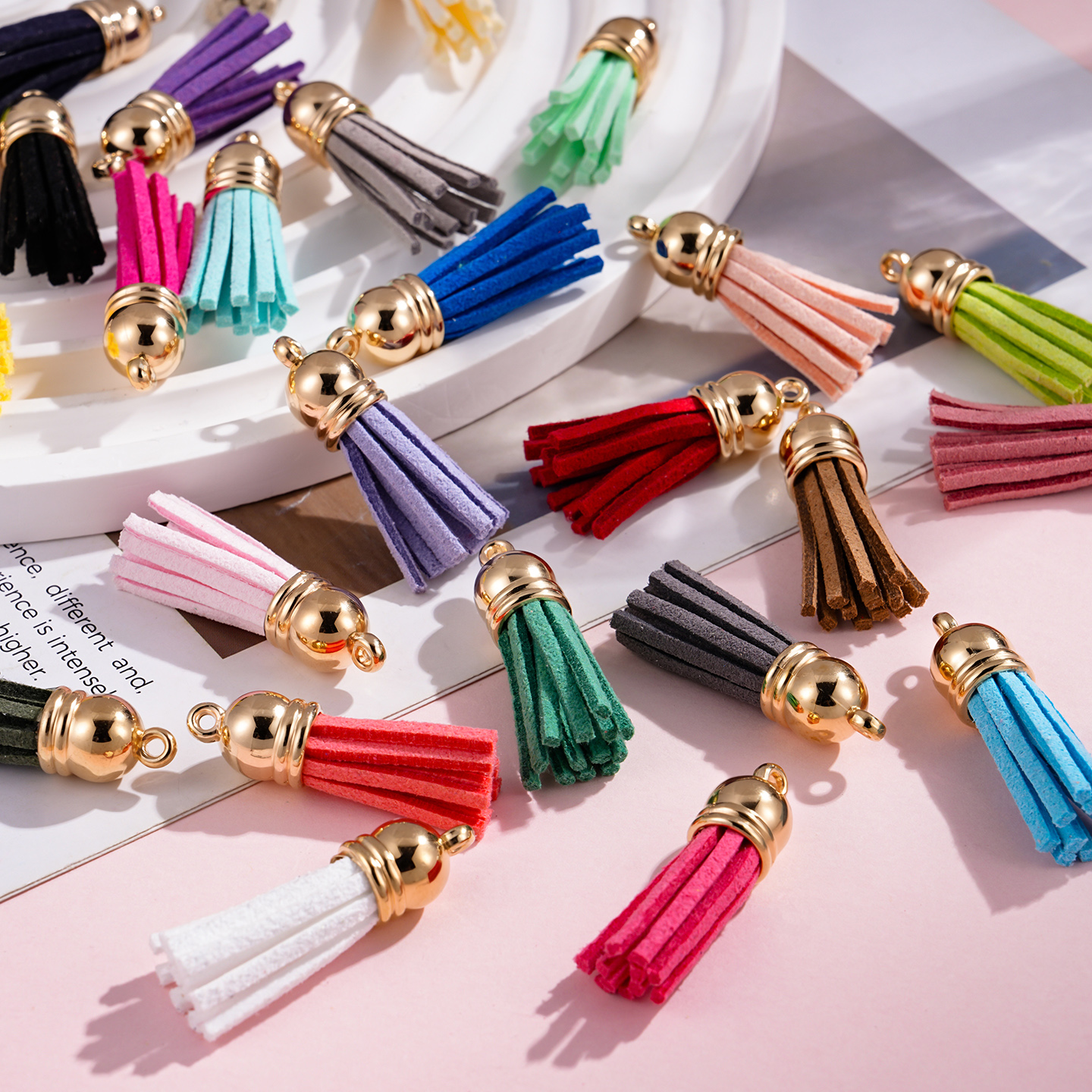 20pcs/Lots Tassel Synthetic Su - đánh giá và giá Leatherwork Diy