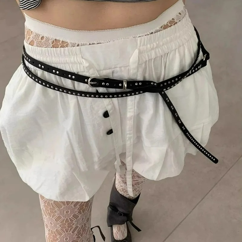 Punk Double Loop Thin Belt Ret - đánh giá và giá Leatherwork Eyelets