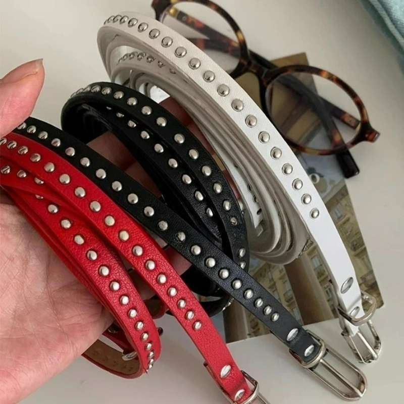 Punk Double Loop Thin Belt Ret - đánh giá và giá Leatherwork Eyelets