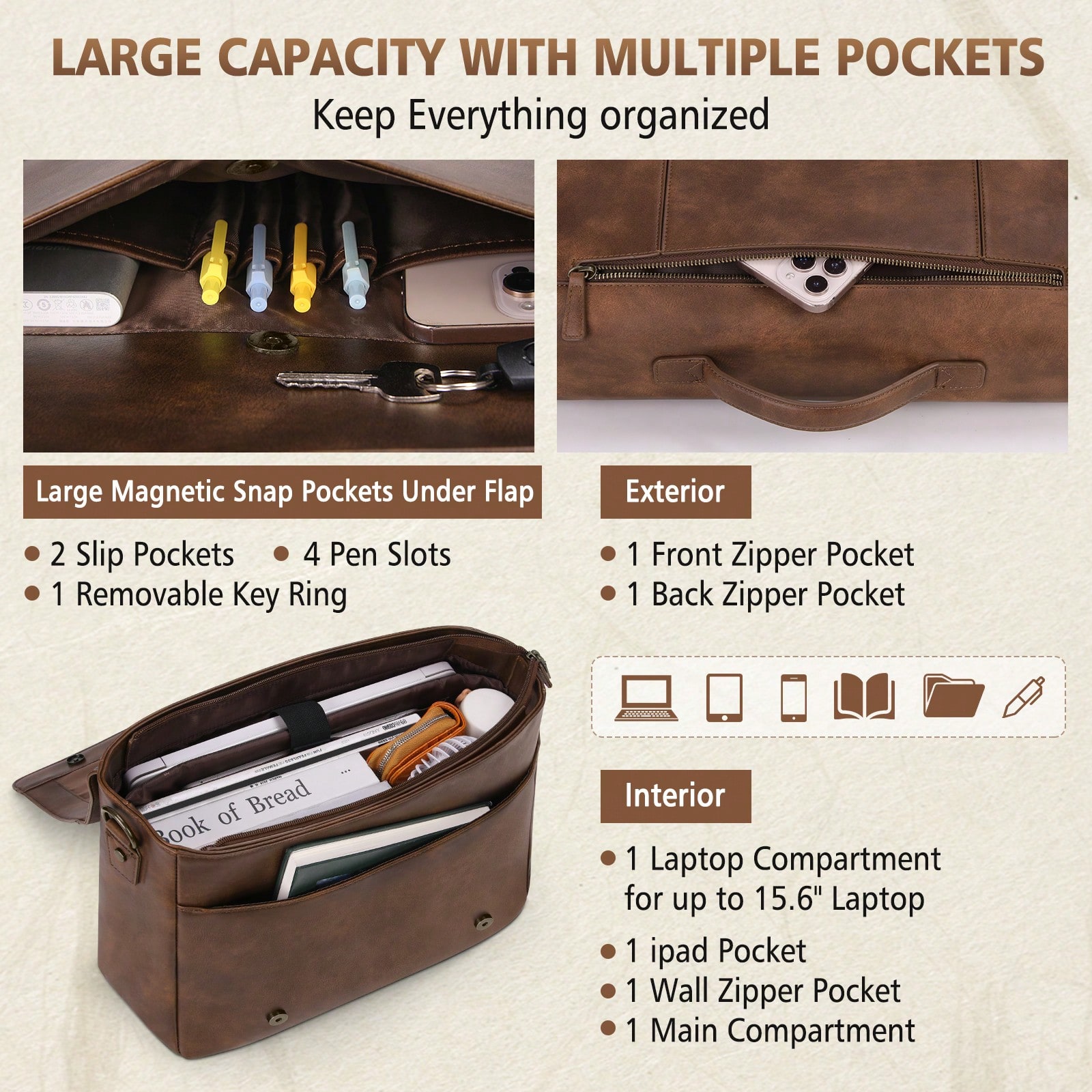 Leather Messenger Bag For Men  - đánh giá và giá Leatherworking Classic