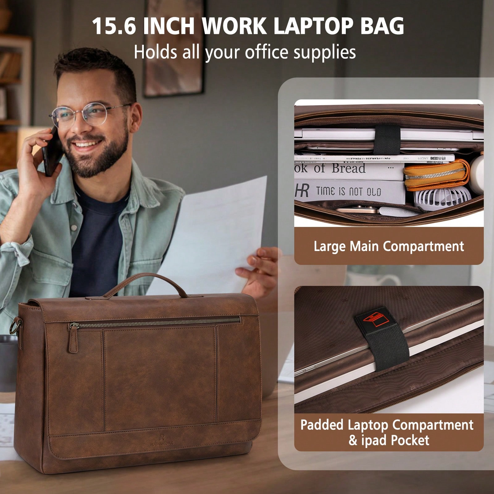 Leather Messenger Bag For Men  - đánh giá và giá Leatherworking Classic