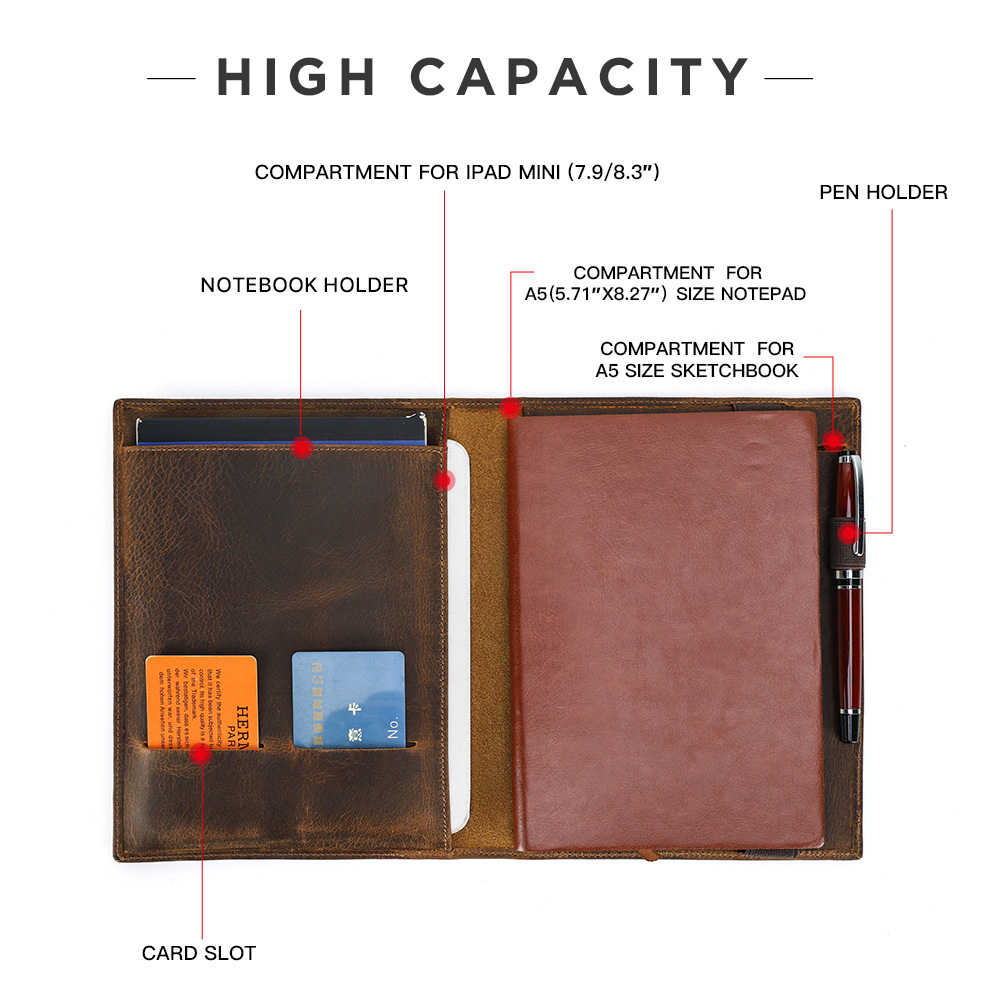 Vintage Crazy Horse Leather Po - đánh giá và giá Leather Work Folder