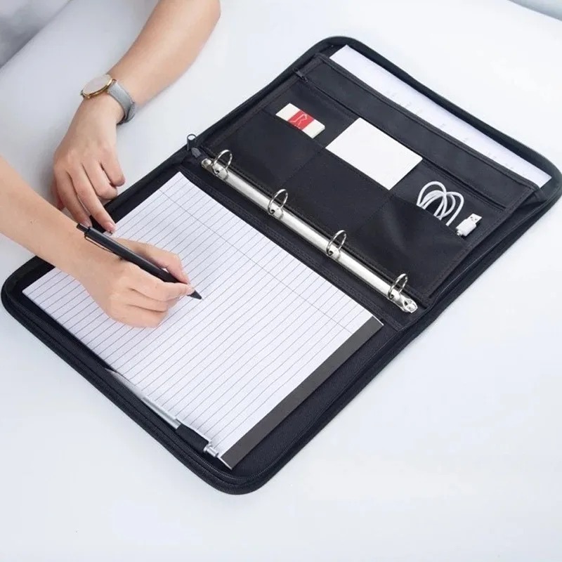 Large Black Business Portfolio - đánh giá và giá Leather Work Folder