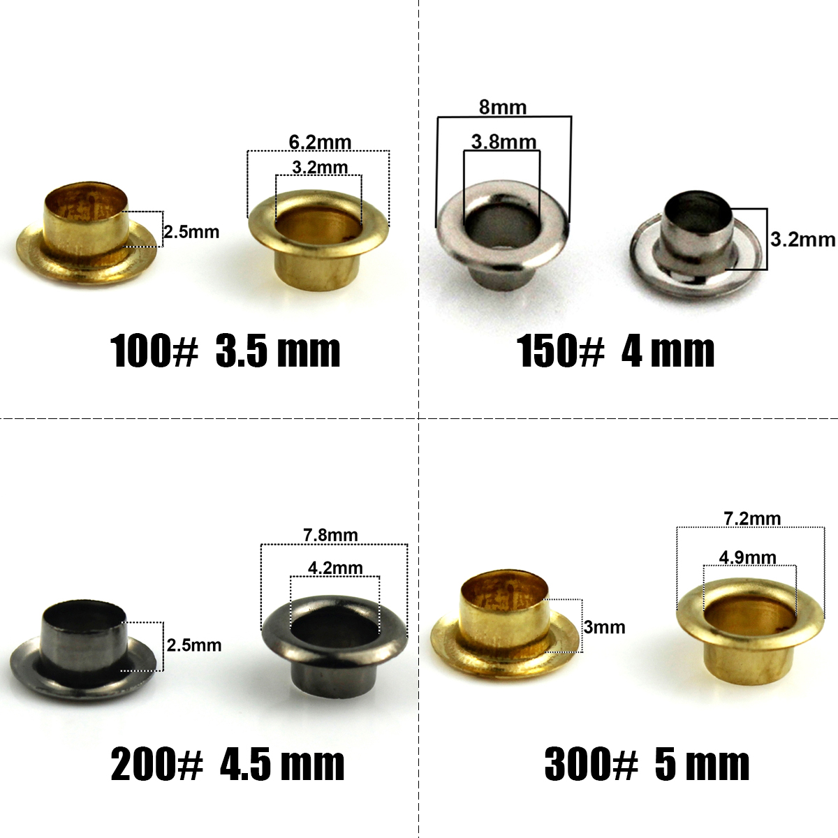 100sets 4mm Brass Eyelet with  - đánh giá và giá Leatherwork Eyelets