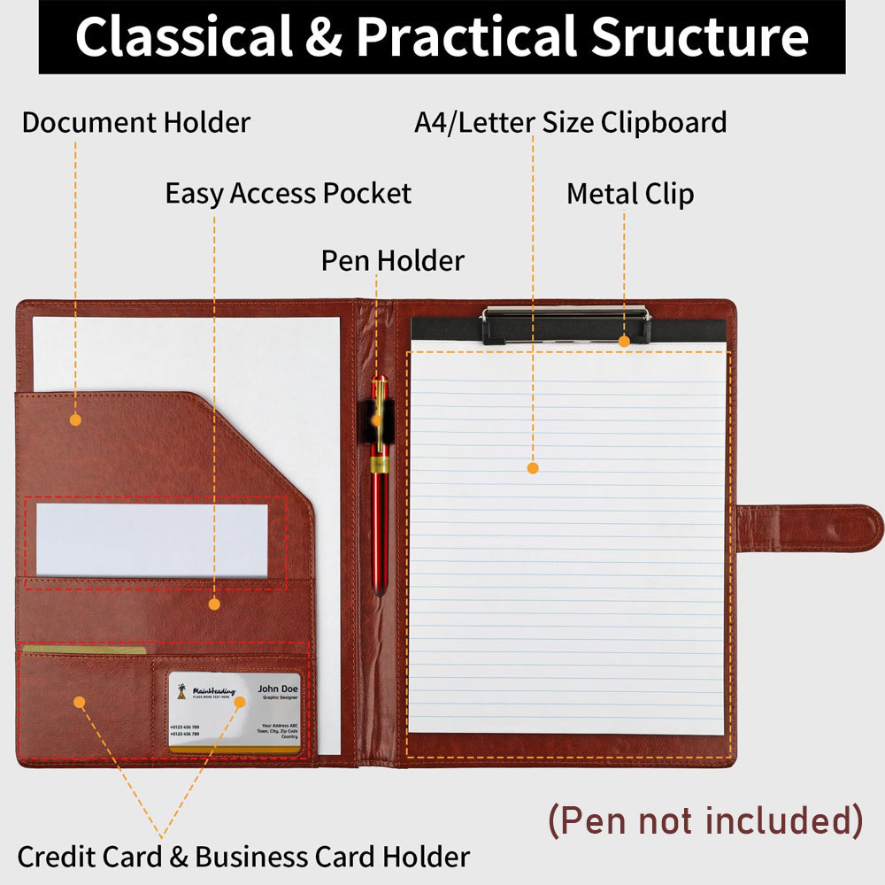 Multifunctional leather folder - đánh giá và giá Leather Work Folder